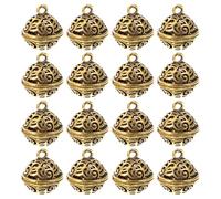 Healeved Lot de 20 Pendentifs Clochettes Vintage en Alliage Couleur Or Ancien 15 MM - Mini Objets Décoratifs pour Loisirs Créatifs Décoration Paquet Carillons et Bijoux Faits Main