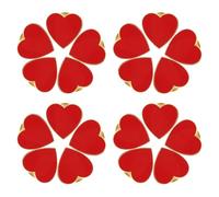 Healeved Lot de 20 Petites Broches de Cœur avec Bordure Dorée Plastique Taille Petite Accessoires pour Vêtements et Paquet pour Saint-Valentin Mariage et Décoration Festive