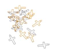 Healeved Lot De 20 Petites Croix Dorées Pour La Fabrication De Bijoux Pendentifs Religieux En Acier Inoxydable Breloque Jésus