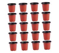 Healeved Lot de 20 Pots De Fleurs en Plastique Souple Bicolore pour Jardin 13 5 X 9 X 11 Cm Respirants Et Robustes