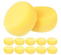 Healeved Lot de 24 Éponges Rondes Jaunes Multifonctions Visage Éponge Nettoyante et Exfoliante Douce Usage Sec ou Humide pour Maquillage et Démaquillage Adaptée aux Soins et Voyages