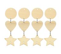 Healeved Lot de 240 Set de Étiquettes en Bois Naturel 35mm avec Anneaux en Fer pour Bricolages Diy, Décoration Mariage, Fêtes et Projets Artisanaux