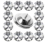 Healeved Lot de 25 Boutons Décoratifs en Verre pour Canapé Boutons de Couture Réutilisables 25 MM Couleur Argenté Accessoires pour Décoration Intérieure et Projets DIY pour Meuble