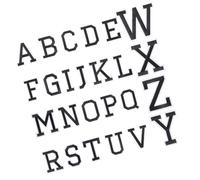 Healeved Lot de 26 Écussons Thermocollants à Lettres Brodées Grands Patchs Noirs à Repasser pour Vêtements Paquet et Jeans Patchs Décoratifs et Réparateurs Couture Personnalisée