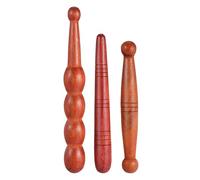 Healeved Lot de 3 Bâtons de Massage en Bois Naturel, Masseurs D'acupression Portatifs pour Réflexologie Plantaire et Palmaire, Outil Multifonction pour Massage des Points D'acupuncture