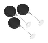Healeved Lot de 3 Boîtiers Antivol Rétractables en Acier Noir Câble de Sécurité 1 M Boucle de Verrouillage et Embout Rond Câble Antivol pour Vitrines Centres Commerciaux et Showrooms