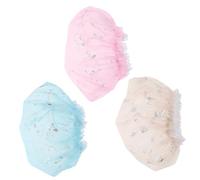 Healeved Lot De 3 Bonnets De Bain Élégants À Double Couche Pour Femmes Filles Garçons Et Filles Avec Motif Floral Pour Shampoing Et Masque Capillaire