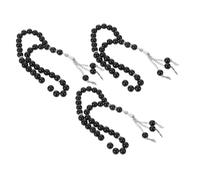 Healeved Lot De 3 Bracelets De Prière Musulmans Faits À La Main, Chapelet De Perles Noires, Bijoux Religieux Catholiques Pour Hommes Et Femmes