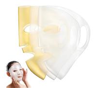 Healeved Lot De 3 Couvre-masques Faciaux Réutilisables En Silicone, Taille Standard, Design 3d Ajusté, Adaptés Aux Soins Peau Et Salon De Beauté, Couleurs Blanc Et or