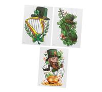 Healeved Lot De 3 De La Saint-Patrick Tatouage De Chance Irlandais Manucure De La Saint-Patrick Autocollant Pour Le Visage De La Saint-Patrick Pour Décorations De Fête