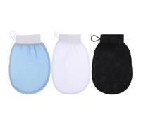 Healeved Lot de 3 exfoliants pour la douche : exfoliant pour le corps avec boucle de suspension, 3 couleurs, pour le corps et le bain, gommage en profondeur pour éliminer les peaux mortes, pour