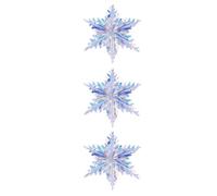 Healeved Lot de 3 Flocons de Neige Suspendus en Film Irisé Bleu, Décoration Créative et Présent pour Fête et Ambiance Hivernale
