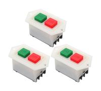 Healeved Lot de 3 Interrupteurs à Bouton-Poussoir 10A pour Meuleuse D’Établi Interrupteur Marche/Arrêt Encastré Robuste Commande Moteur Sécurisée pour Atelier Industriel