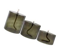 Healeved Lot de 3 Lampes à Huile en Verre Transparentes Style Vintage Tailles Grand Moyen et Petit Lampe à Huile Décorative pour Bureau Mariage et Fête Porte-Bougies en Verre pour