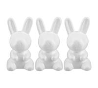 Healeved Lot de 3 lapins en mousse à peindre Lapins en mousse blanche pour compositions, idéaux pour Pâques, la Saint-Valentin, Noël, l'école, un mariage, un anniversaire ou tout autre projet DIY.
