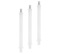 Healeved Lot de 3 Manches de Brosse Wc en Plastique Blanc Poignée de Rechange Ergonomique 141 MM Embout Fileté M10 Accessoire Solide pour Nettoyage de Toilettes à Usage Domestique et