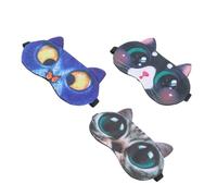 Healeved Lot De 3 Masques De Nuit En Soie À Motif Animal De Dessin Animé Protection Pour Les Yeux En Velours Doux