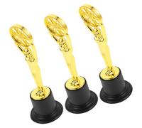 Healeved Lot de 3 Mini Trophées en Plastique Doré Décorations de Récompense pour Garçon et Filles Accessoires Éducatifs pour Remise de Prix Scolaires et Fêtes D’École