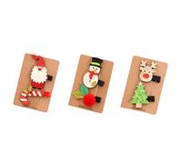 Healeved Lot de 3 Paires D’Épingles à Cheveux de Noël pour Garçon et Filles Barrettes Brillantes en Plastique Léger Motifs Père Noël Bonhomme de Neige et Renne Accessoires Festifs pour