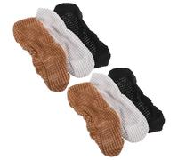 Healeved Lot de 3 Paires de Housses de Protection pour Accoudoirs de Chaise de Bureau en Tissu Jacquard Extensibles et Lavables Tailles 32X8 CM Couleurs Noir Gris Clair et Café