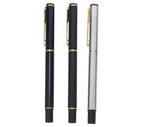 Healeved Lot de 3 stylos plume portables de calligraphie avec cartouches d'encre rechargeables, pointe pinceau souple en acier inoxydable pour écriture chinoise et débutants