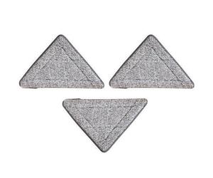 Healeved Lot de 3 Têtes de Balai de Rechange Triangulaires en Microfibre 25X20X20 CM Serpillières Lavables Ultra Douces pour Nettoyage Maison la Cuisine Salle de Bain et Sols Délicats