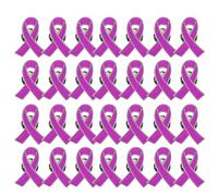 Healeved Lot de 30 Broches Ruban Violet Anti-violence en Alliage de Zinc, Petites Épingles de Poitrine Thème Paix, pour Vêtements et Événements Caritatifs