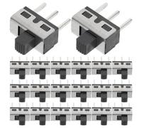 Healeved Lot de 30 interrupteurs à glissière SPDT : interrupteur à bascule vertical 3 broches 2 positions, 1P2T à broches droites marche/arrêt, montage sur panneau pour projets électroniques,