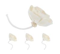 Healeved Lot de 4 Bâtonnets Diffuseurs d'Aromathérapie de Fleur de Thé 7 CM Corde en Coton Diffuseur d'Huiles Essentielles Floral sans Flamme pour Maison Salle de Bain et Bureau Décor
