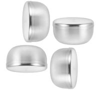 Healeved Lot de 4 Bols à Raser en Acier Inoxydable 304, Diamètre 8,5 Cm, Bol à Mousse à Raser avec Couvercle, Portable et Multifonction, pour Voyages, Salle de Bain et Soins