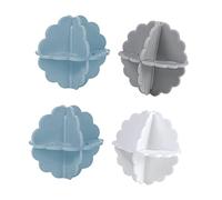 Healeved Lot de 4 Boules de Lavage pour Machine à Laver Et Sèche-linge pour Adoucir Les Vêtements Et Enrouler Les Boules pour Un Nettoyage Efficace