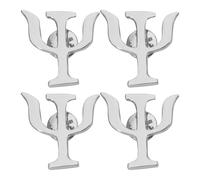 Healeved Lot de 4 broches rétro pour psychologues, idéales pour femmes et hommes, en tenue de soirée, lors de conférences ou de fêtes professionnelles. Broche élégante en alliage unique,