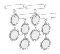 Healeved Lot de 4 Broches Vierges Rondes en Alliage de Zinc pour Impression par Transfert Thermique, Épingles de Sûreté Décoratives Diy, Petites Broches Métalliques Personnalisables