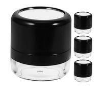 Healeved Lot de 4 flacons vides pour poudre avec miroir - Flacon de 5 g réutilisable et rechargeable pour shampoing sec, avec applicateur éponge pour la maison et les voyages