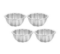 Healeved Lot de 4 Moules à Pudding Antiadhésifs en Alliage D’Aluminium Mini Moules à Cupcakes Multifonctions Taille Compacte Légers et Adaptés à la Cuisson Maison et Pâtisserie