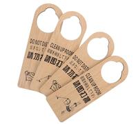 Healeved Lot de 4 Panneaux de Porte en Bois Solide Double Face « Veuillez Nettoyer » « Ne Pas Déranger » Format Standard Compatible Plupart des Poignées pour Hôtels Bureaux et Usage