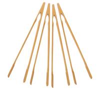 Healeved Lot de 4 Pinces en Bambou 25x1,8 Cm Résistantes la Chaleur Pince à Steak et Outils Cuisine Antidérapants pour Saisir Aliments et Service Cuisine