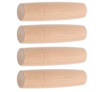 Healeved Lot de 4 Poignées en Bois Verni pour Brosse de Barbecue, Design Ergonomique Portable, Accessoires Indispensables pour Barbecues en Extérieur