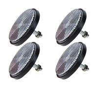 Healeved Lot de 4 Réflecteurs Ronds de Vélo en Plastique Blanc Accessoires Réfléchissants de Sécurité pour VTT Moto et Caravane Haute Visibilité sans Pile Adaptés aux Activités