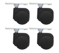 Healeved Lot de 4 Roulettes Pivotantes Robustes avec Frein Autobloquant Tige Métal Noir pour Chaises de Bureau Tabourets D’Étude et Meubles Mobilité Silencieuse et Stabilité