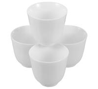 Healeved Lot de 4 Tasses à Thé Kung Fu en Céramique Blanche, Mini Tasses en Porcelaine Chinoise sans Anse, 80 Ml, pour Cérémonie du Thé et Dégustation Traditionnelle