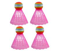 Healeved Lot de 4 Volants de Badminton LED en Nylon Rose Volant Lumineux pour Jouer en Intérieur et Extérieur Accessoires Sport de Nuit pour École et Loisirs