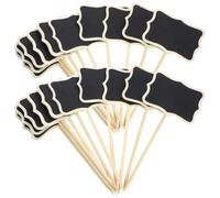 Healeved Lot de 40 Mini Tableaux Noirs en Bois Panneaux de Notes au Tableau Noir Compacts et Verticaux pour Messages Étiquettes de Prix et Organisation Intérieure Usage Maison et