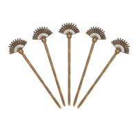 Healeved Lot de 5 Bâtonnets à Cheveux Éventail en Alliage Bronze 158X42Mm Accessoires Rétro pour Coiffure pour Fêtes Cérémonies et Séances Photo