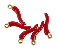 Healeved Lot de 5 Breloques de Petit Piment Doré 21 Mm, Acier Inoxydable, Charms pour Fabrication de Bijoux Fantaisie, Pendentifs Légers Adaptés à Bracelets, Colliers et Porte-clés,
