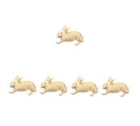 Healeved Lot De 5 Broches En Forme De Lapin En Forme De Boutonnière En Forme De Lapin En Forme De Dessin Animé En Forme D'Animal Pour Femme En Alliage Doré