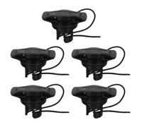 Healeved Lot de 5 Casquettes de Valve pour Bateau Gonflable, Bouchons Étanches Noirs Ficelle Intégrée, Remplacement Valve de Kayak Double Joint, Compatibles Canoë et Kayak Gonflable,
