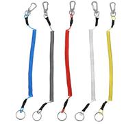 Healeved Lot de 5 Cordons à Ressort Rétractables 15 M Mousqueton Corde Spirale Multicolore pour Pêche Escalade et Activités Outdoor