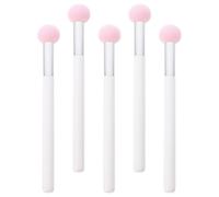 Healeved Lot de 5 Éponges Maquillage Rondes en Nbr Manche Blanc, Applicateurs Correcteurs pour Fond de Teint et Poudre, Usage Sec et Humide, Outils Cosmétiques pour Maquillage Visage