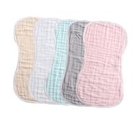Healeved Lot De 5 Lingettes En Coton Pour Bébé Du Nouveau-né Au Tout-petit Absorbantes Douces Lavables En Machine Protègent Les Vêtements Des Déversements